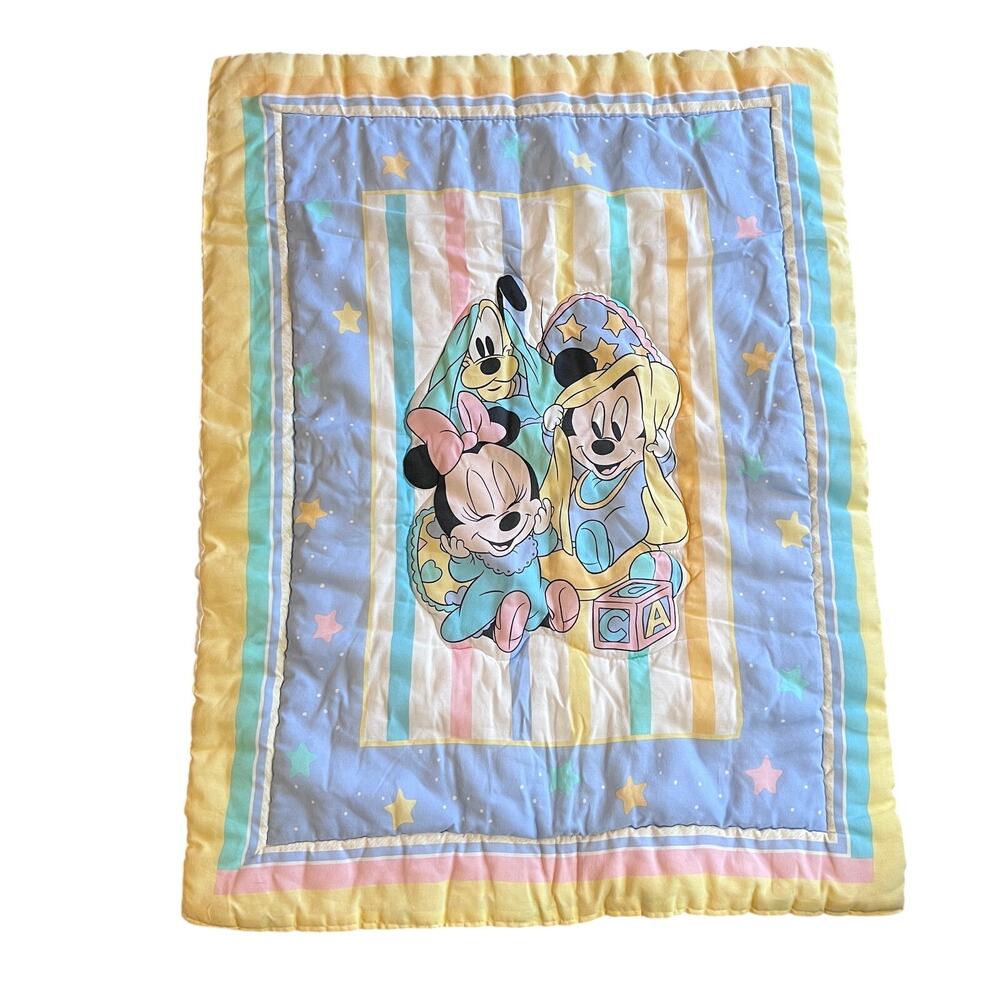 Disney Babies Baby Blanket Vintage Dundee Minnie Mickey Goofy Pastel Comforter